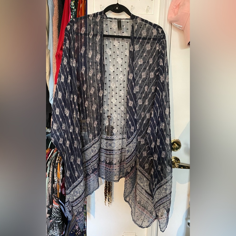 Sheer Navy Lane Bryant Kimono